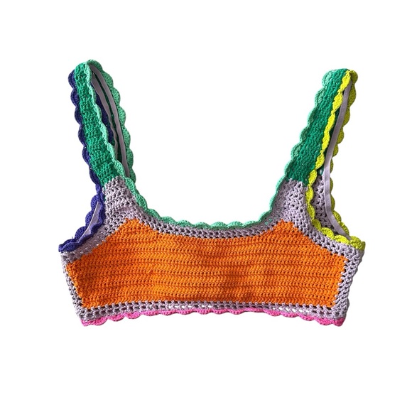 Beach Riot Tops - Beach Riot Andy Crochet Bikini Top Technicolor Rays